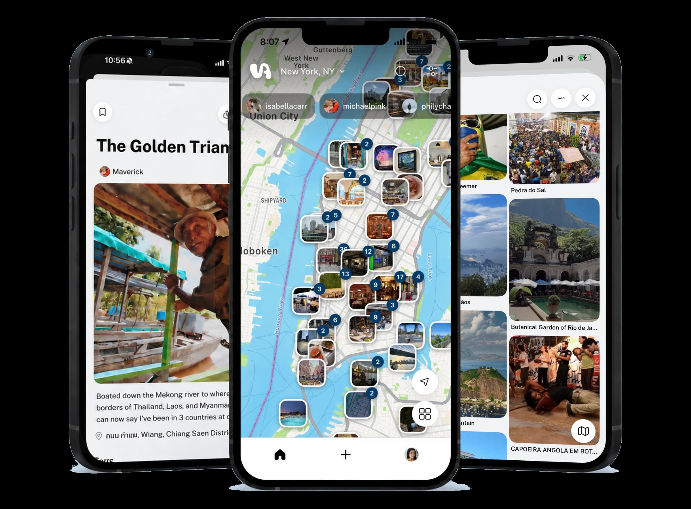 Veya app on three phones